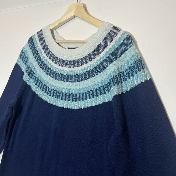 Talbots Women's Rib Yoke Crewneck Sweater Size XL Blue Knit Pullover Cozy - Picture 7 of 8